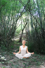 Meditation in bamboo forest